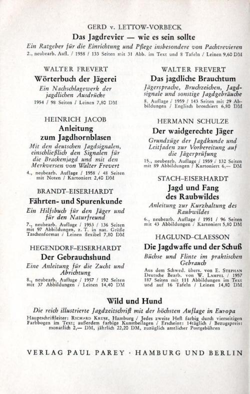 Partition - Gerd v. Lettow-Vorbeck - Répertoire de l'éditeur + 3 et 4 de couverture vierges 