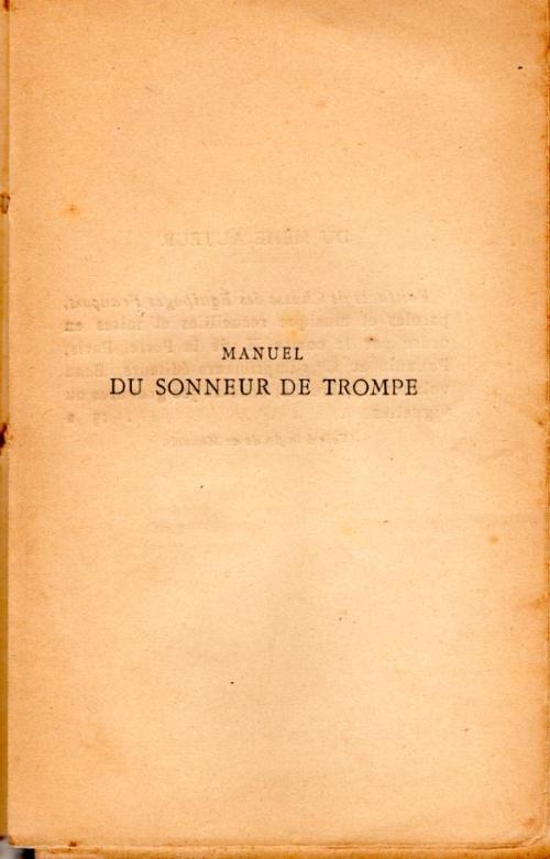 Partition - Manuel du sonneur de trompe 