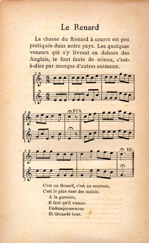 Partition - Renard (Le) - Commentaires, Partition & paroles 