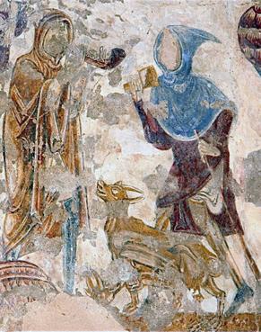 Iconographie - Pibole d'une fresque dans l'église du Vieux Pouzauges