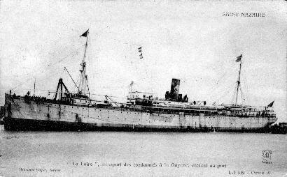 iconographie - "La Loire" transportant des condammmés à la Guyane