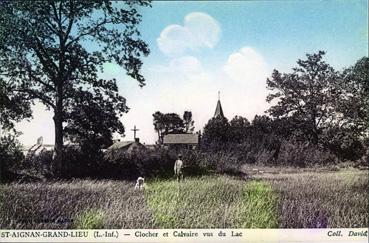 Iconographie - Clocher et Calvaire vus du Lac