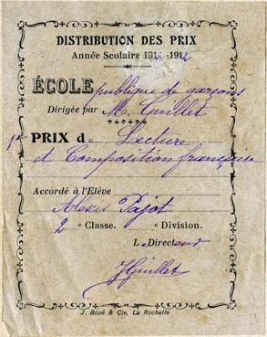 Iconographie - Billet de distribution des prix