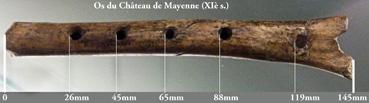 Iconographie - Mesures de l'os flûte du château de Mayenne