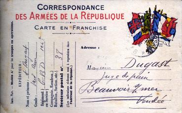 Iconographie - Correspondance d'Alexandre Dugast à son père