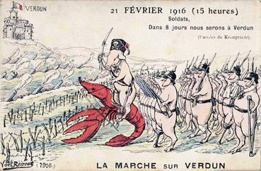Iconographie - La marche sur Verdun - Le 21 février 1916