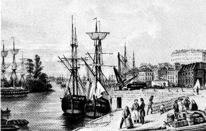 Iconographie - Le Port vers 1840 et l'île Mabon