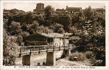 Iconographie - Le pont du moulin Sègle et l'église