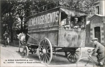 Iconographie - Guerre européenne - Transport de blessés militaires