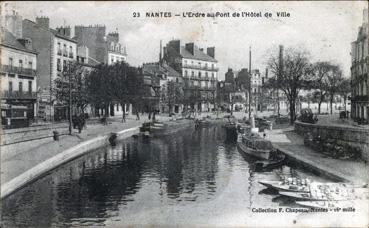 Iconographie - L'Erdre au pont de l'Hôtel de Ville