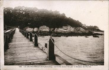 Iconographie - Arrivée dans l'île de Noirmoutier par le bateau de Pornic