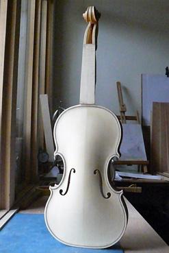 Iconographie - Violon baroque italien en blanc du luthier Jean-Paul Boury