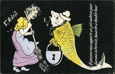 Iconographie - 1er avril - Ce poisson vous apporte un joli cadenas