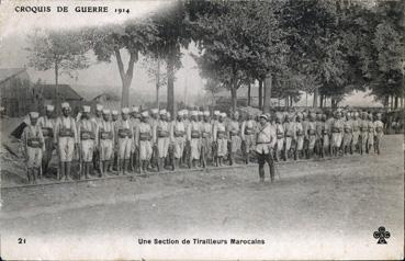 Iconographie - Une section de tirailleurs marocains