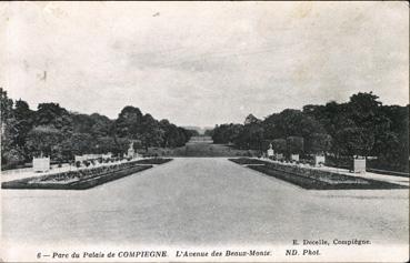 Iconographie - Parc du palais de Compiègne - L'avenue des Beaux-Monts