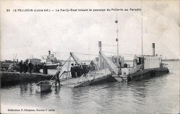 Iconographie - Le ferry-boat faisant le passage du Pellerin au Paradis