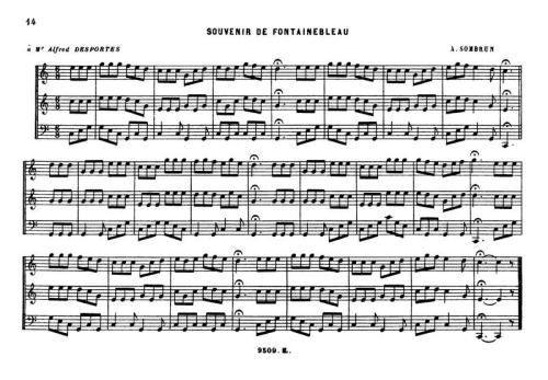 Partition - Souvenir de Fontainebleau