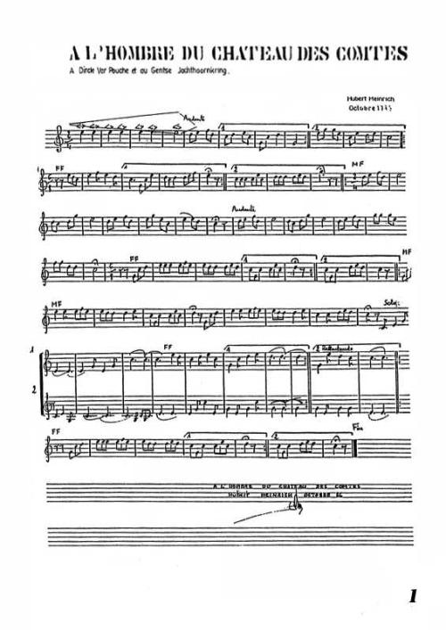 Partition - A l'Hombre du château des Comtes