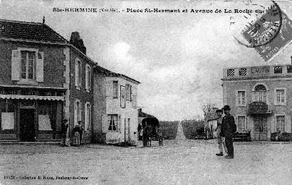 Iconographie - Place de St-Hermant et avenue de la Roche-sur-Yon