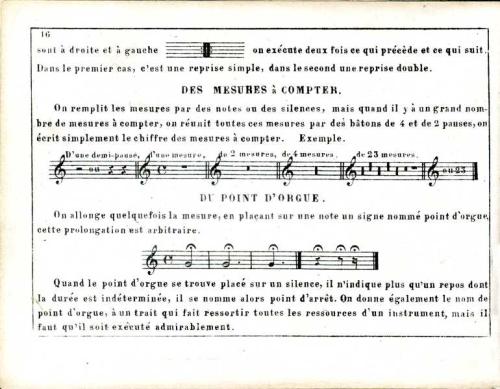 Partition - Principes de musique 9 sur 19 - Des reprises 2 sur 2 - Des mesures à compter - Du point d'orgue