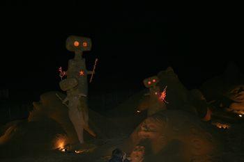 Iconographie - Sculpture de sable de Laurent Dagron de nuit