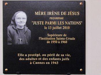 Iconographie - Plaque Mère Irène de Jésus