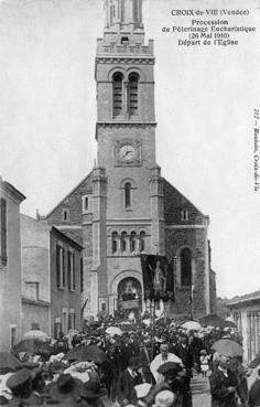 Iconographie - Procession du pèlerinage eucharistique - Départ de l'église