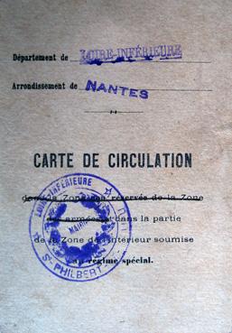 Iconographie - Carte de circulation d'Angélina Joyeux