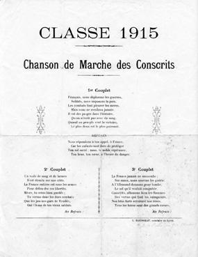 Iconographie - Chanson Classe 1915