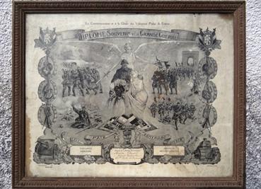 Iconographie - Diplôme souvenir de la Grande Guerre d'Amédée Grasset