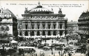 Iconographie - Place de l'Opéra, les stations de métro et le théâtre de l'Opéra