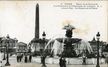 Iconographie - Place de la Concorde - Les fontaines et l'obélisque
