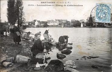 Iconographie - Lavandières à l'étang de Châtelaudren