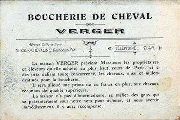 Iconographie - Boucherie de cheval - Verger