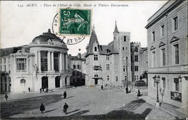 Iconographie - Place de l'Hôtel de Ville, musée et théâtre Ducourneau