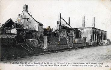 Iconographie - Village de Pierre Morin détruit par les Allemands