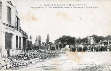 Iconographie - Place et entrée de la rue de Vitry après le bombardement