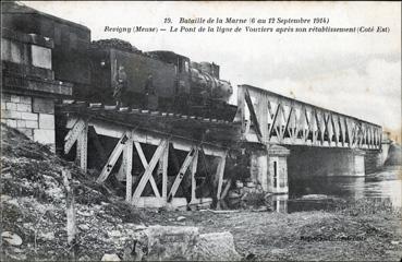 Iconographie - Le pont de la ligne de Vouziers après le bombardement