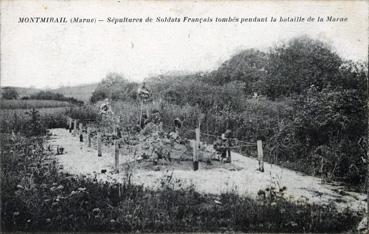 Iconographie - Sépultures de soldats français tombés pendant la bataille de la Marne