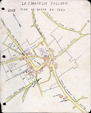 Iconographie - Plan du bourg en 1825