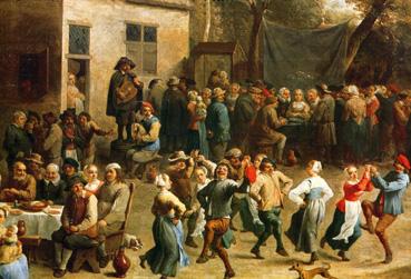 Iconographie - Fête et repas à la campagne, d'après Teniers