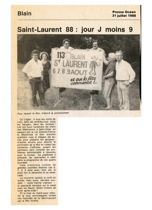Article de presse - Saint-Laurent 88 - Jour J moins 9