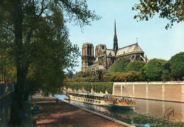 Iconographie - Quai de la Seine et abside de la cathédrale Notre-Dame