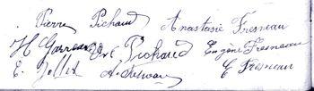 Iconographie - Signatures de l'acte de mariage de Pierre Pichaud