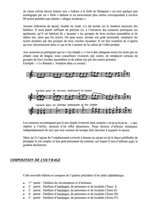 Partition - Remarques musicales 2 sur 2 - Composition de l'ouvrage & 1 page vierge