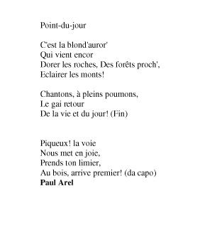 Partition - Point du jour (le) Paroles