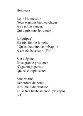 Partition - Honneurs (les) Paroles