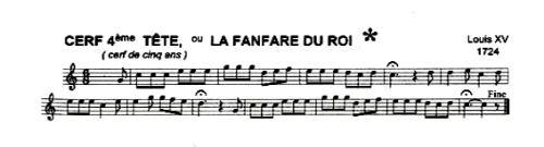 Partition - Cerf 4ème tête (la) ou la Fanfare du Roi (la)