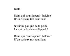 Partition - Daim (le) Paroles