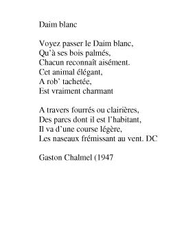 Partition - Daim blanc (le) Paroles